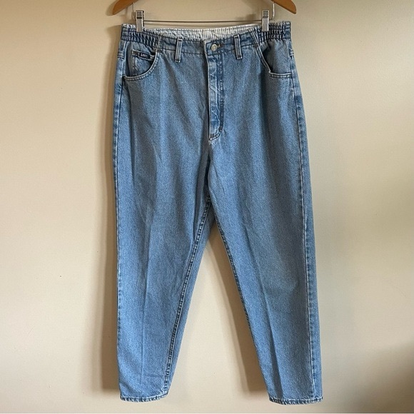 Denim - Vintage Lee Denim Jeans Baggy Tall Girl Flood Oversized Light Wash High Rise
